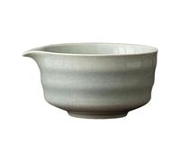 PETSOLA Bol à Matcha Japonais Récipient à Thé Tasse Faite Main Accessoire de Cérémonie En Poterie Surface Lisse Approprié pour La Maison et Le Bureau, Vert Clair