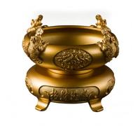 PETSOLA Brûle-Encens Traditionnel Brûle-Encens avec Trépied Doré Brûleur pour Bureau, Grand - 18cm