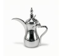 PETSOLA Cafetière Arabe Brillant Théière Orientale Résistant à la Rouille Cafetière En Acier Inoxydable pour Bureau, Chromé, 750 Ml