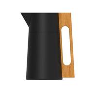 PETSOLA Carafe Isotherme avec Poignée En Bois Acier Inoxydable Carafe Isotherme Double Paroi Bouteille pour Bureau, Array, Noir, 1.5L