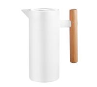 PETSOLA Carafe Thermique avec Poignée Bouton Poussoir Carafe Isotherme Moderne Pichet Isotherme pour Bureau, Blanc