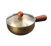 PETSOLA Casserole à Lait Chaud En Acier Inoxydable, Ustensile de Cuisine Portable avec Couvercle, pour Chauffer Le Lait Chaud, Style Japonais, or
