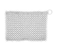 PETSOLA Cast Iron Cleaner Brosse Chaîne Mailles INOX Nettoyante Poêles Grills Casseroles Design Flexible Convient à La Cuisine Plats Casseroles, 8x6 Pouces