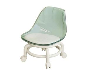 PETSOLA Chaise Coque En Acrylique Traparent Rembrré Chaise Basse à Rltes Compact Rlant Bas Ergonomique pr Enfants, lon, Vert