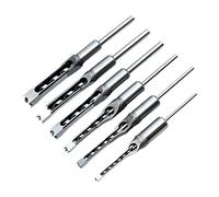 PETSOLA Ciseau à Mortaiser HSS pour Le Travail Du Bois, Mèche à Tarière Hélicoïdale, Outils de Quincaillerie, Mèche à Mortaiser à Trou Carré pour Machines à M, 6PCS