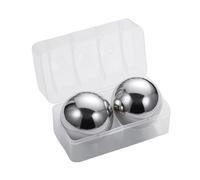 PETSOLA Coffret Cadeau de Sphères à Glace En Acier Inoxydable de Qualité Supérieure pour Cocktails Frais, Argent, Diamètre 55mm