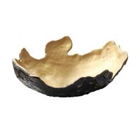 PETSOLA Corbeille à Fruits En Métal Forme Naturelle Relief Texturé Aspect Luxe Décoration Maison, Noir Extérieur, Or Intérieur
