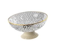 PETSOLA Coupe à Fruits Décorative, Plateau Rond à Bonbons et à Collations avec égouttoir, Idéal pour La Cuisine, Le Salon Ou Comme Centre de Table. Décoration, Assiette de Fruits En Cristal