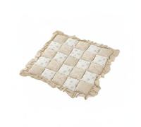 PETSOLA Coussin de Siège en Dentelle Coussin Chaise Coussin Assise Galette Rembourrée avec Liens Patchwork Floral et Campagne en Polyester Adapté au Bureau, Marron Clair