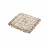 PETSOLA Coussin de Siège en Dentelle Coussin Chaise Coussin Assise Galette Rembourrée avec Liens Patchwork Floral et Campagne en Polyester Adapté au Bureau, Marron Foncé