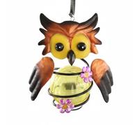 PETSOLA Décoration Suspendue Extérieure Lanterne Solaire Métal Ornement Fer Ajouré Éclair Nocturne Décoratif Sangle Pratique Installation Simple Adaptée aux, Hibou Solaire En Fer