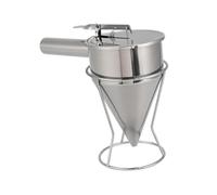 PETSOLA Entonnoir En Acier Inoxydable Distributeur de Pâte à Crêpes avec Support Outil de Pâtisserie Verseur de Bougie Anti-fuite Adapté à La Cuisine Pâtisser, Bouche 16 Mm
