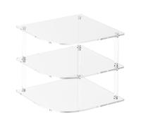 PETSOLA Étagère D'angle à 3 Niveaux En Acrylique pour Assiettes, Rangement pour Placards et Placards