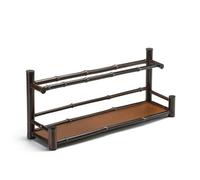 PETSOLA Étagère en Bambou avec Plateau Tressé Naturel Étagère à Thé Compact Support pour Cuisine, Couleur D Origine, Porte-Tasses en Bambou Violet Égouttoir À Deux Niveaux