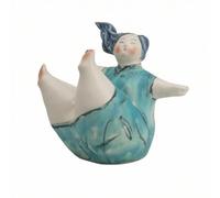 PETSOLA Figurine Fille Élégant Figurine en Céramique Épuré Ornement pour Bureau, 17 15 H18cm, C Modèle Trois