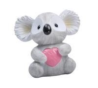 PETSOLA Koala Tirelire Ornement Résine Pot Épargne Sculpture Animale Coffre Économies Convient Décoration Cadeau Anniversaire Fête Bureau, Gris