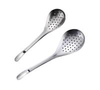 PETSOLA Lot de 2 Cuillères à égoutter pour La Cuisine, Cuillères à Pâtes Robustes pour égoutter et Frire
