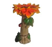 PETSOLA Mangeoire en Résine, Figurine en Résine, Statuette pour Oiseaux de Jardin, Abreuvoir pour Terrasse, Balcon Ou Cour, Fleur 16x16x26cm