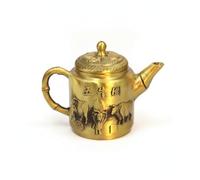 PETSOLA Objet Décoratif Métallique Théière Décorative Bec Incliné pour Maison, Théière Cinq Bœufs