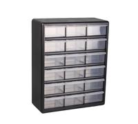 PETSOLA Organisateur 41 Tiroirs Transparent Meuble Tiroirs Transparents Moulé Organiseur Bureau, Noir
