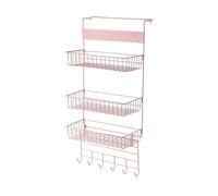 PETSOLA Organisateur de Garde-manger à Suspendre à La Porte, Panier Suspendu, Gain de Place, Rangement pour de Garde-manger, étagère à épices, Organisa, rose