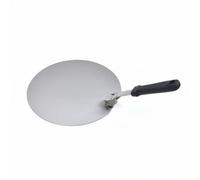 PETSOLA Pelle à Pizza Transfer Pizza Spatule Palette Plate Surface Circulaire Lisse en Acier Inoxydable Raccord Métal Solide Poignée Droite pour Protection, 10 Pouces