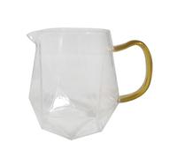 PETSOLA Petit Pichet à Lait En Verre Transparent avec Poignée, Multifonctionnel, pour Faire Mousser Le Lait, 300 ml