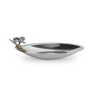 PETSOLA Plat avec Papillon Ovale Plat à Fruits Finition Miroir Corbeille à Fruits pour Table Basse