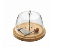 PETSOLA Plateau à Fromage avec Cloche Transparent Coupe-Fromage avec Poignée Creuse Multifonctionnel Coupe-Chocolat pour Cuisine