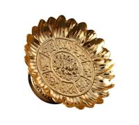 PETSOLA Plateau D'Offrande Bouddhiste Bol à Pied Assiette Plateau Fruitier Alliage Décoration Gravée Style Adapté Prière Méditation Bureau Domicile, 15.3 Cm de Diamètre