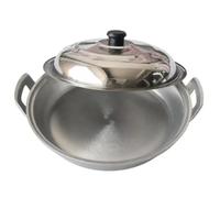 PETSOLA Poêle à Frire Non Revêtu Poêle En Aluminium Épais Ustensile pour Cuisine Maison, 40 Cm, Amélioré Et Épaissi, 40 Cm De Diamètre, 3,1 Kg, Avec Couvercle
