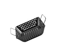 PETSOLA Poêle à Griller pour Steaks et, Panier à Griller, Plaque de Cuisson pour Barbecue, Plateau de Cuisson, Ustensiles de Cuisine pour Fêtes et Rôt, 27.2 Cm X 21.7 Cm X