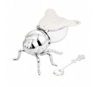 PETSOLA Pot à Épices En Forme D'abeille Design Moderne Porte-Épices Cvercle à Charnière En Forme D'aile Compact, Cuillère