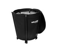 PETSOLA Poubelle de Camping Ronde Portable et Pliable Corbeille à Déchets Extérieure Seau de Rangement Multifonction avec Poignées Porte-sac à Ordure Adaptée, Noir