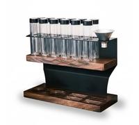 PETSOLA Présentoir à Grains de Café avec Porte-Bouteilles Étagère Organisateur Station de Café Flacons Transparents pour Tri et Versement Propres Adapté au Bar Domestique Hôtel Salle de Pause