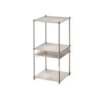 PETSOLA Rack Modulaire en Métal Rotatif Rayonnage Métallique Modulable Robuste Étagère Métallique Modulaire pr lon, Table D'appoi, 35x35x62cm, 2 Niveaux