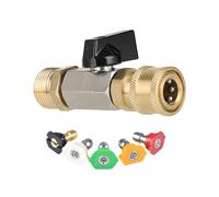 PETSOLA Remplacement de Vanne à Bille pour Nettoyeur Haute Pression, Raccord de Tuyau Professionnel 1/4", Laiton, M22 et 5 Buses