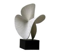 PETSOLA Sculpture Table Artistique Statuette Table Épuré Sculpture avec Socle pour Bureau, 23 15 50cm, Décoration Blanche Grande
