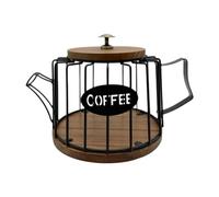 PETSOLA Support à Dosettes de Café Panier Organisateur Capsule de Café Boîte de Rangement Accessoire Comptoir Fer et Créatif Convient pour Cuisine, Noir