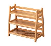 PETSOLA Support de Rangement Présentoir à Sirop Rangements Bambou Porte-gobelet pour Organisation Trapezoïdale Adapté à Cuisine Salle de Pause 39cmx21cmx43cm, Couleur Du Bois