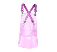 PETSOLA Tablier Transparent En TPU, Tablier, Tablier de Peinture Artistique, Matériau TPU, avec Grande Poche, Tablier Imperméable et Résistant à L', Rose 80cm
