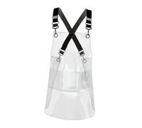 PETSOLA Tablier Transparent En TPU, Tablier, Tablier de Peinture Artistique, Matériau TPU, avec Grande Poche, Tablier Imperméable et Résistant à L', Noir 80cm