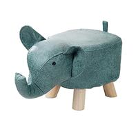 PETSOLA Tabouret de Canapé, Tabouret pour Enfants, Pouf de Rangement en Bois, Banc éléphant Décoratif, Chambre, Salle de Jeux, Entrée, Bleu