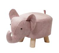 PETSOLA Tabouret de Canapé, Tabouret pour Enfants, Pouf de Rangement en Bois, Banc éléphant Décoratif, Chambre, Salle de Jeux, Entrée, Rose
