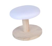 PETSOLA Tabouret de Repassage Tabouret de Repassage Table Mini Rond Compact Bois Tissu Coton Adapté pour Création de Vêtements Repassage de Manches Mai, Blanc