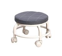 PETSOLA Tabouret Roulant à roulettes, Tabouret Bas, Petit Tabouret Pivotant, Tabouret à Poulie pour Enfants et Adultes, Grise
