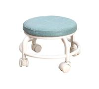 PETSOLA Tabouret Roulant à roulettes, Tabouret Bas, Petit Tabouret Pivotant, Tabouret à Poulie pour Enfants et Adultes, Bleu
