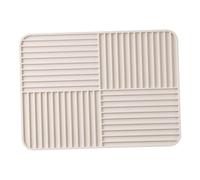PETSOLA Tapis Égouttoir Vaisselle Tapis Séchage Silicone Tapis Drainant Universel Tapis Multifonction Flexible avec Surface Antidérapante Adapté pour Cuisine, Blanc Beige