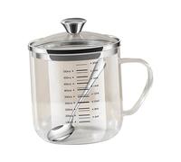 PETSOLA Tasse à Mesurer En Verre avec Couvercle, Pichet En Verre Borosilicate Transparent avec Anse, Gobelet En Verre pour Café et Cuisine, 550 ml