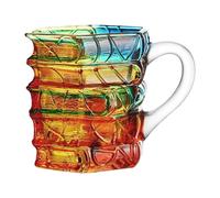 PETSOLA Tasse de Café Peinte Livre Tasse Poignée Résistante Verre Borosilicate Peinture Originale Adaptée pour Lecteurs Passionnés Salles D'Étude Anniversaire, S